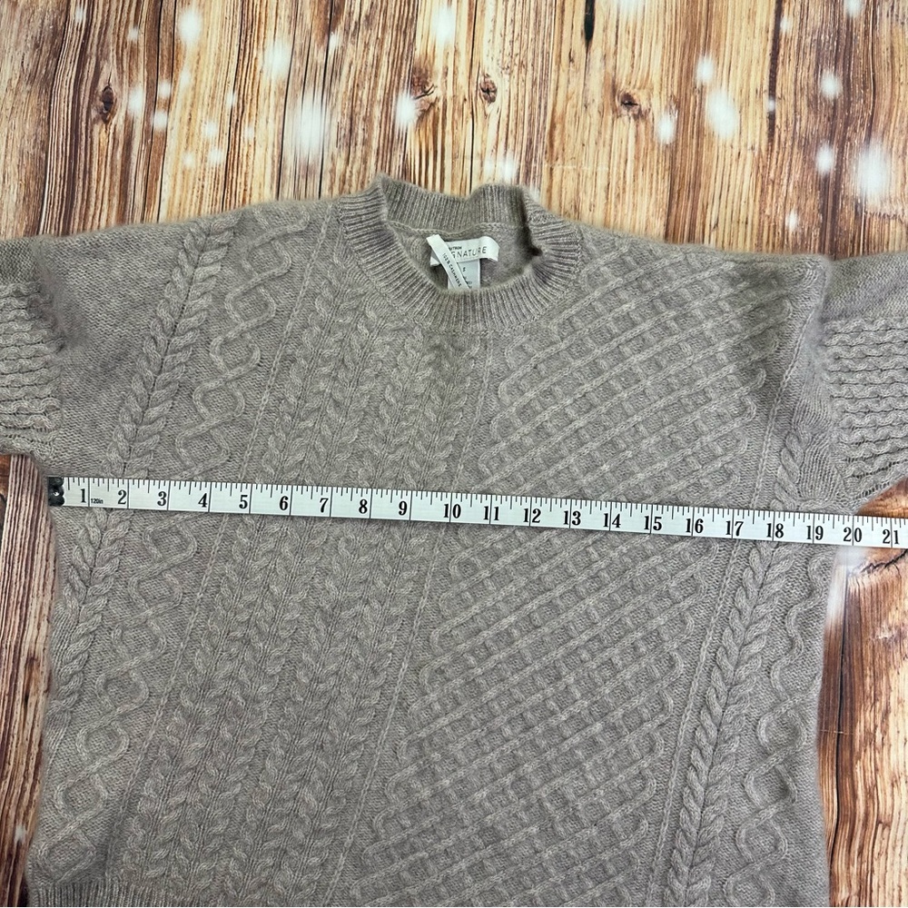 Nordstrom Signature Cashmere Cable Knit Women's Sweater Sz Small 100% Cashmere - Picture 7 of 10